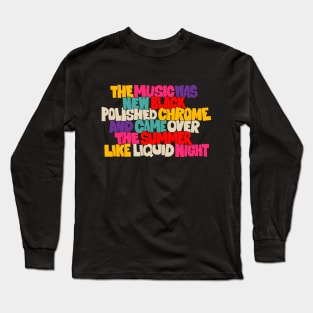 Liquid Night Tribute: Acid Techno Classic Tee - Black Polished Chrome Long Sleeve T-Shirt